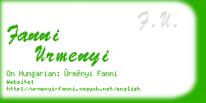 fanni urmenyi business card